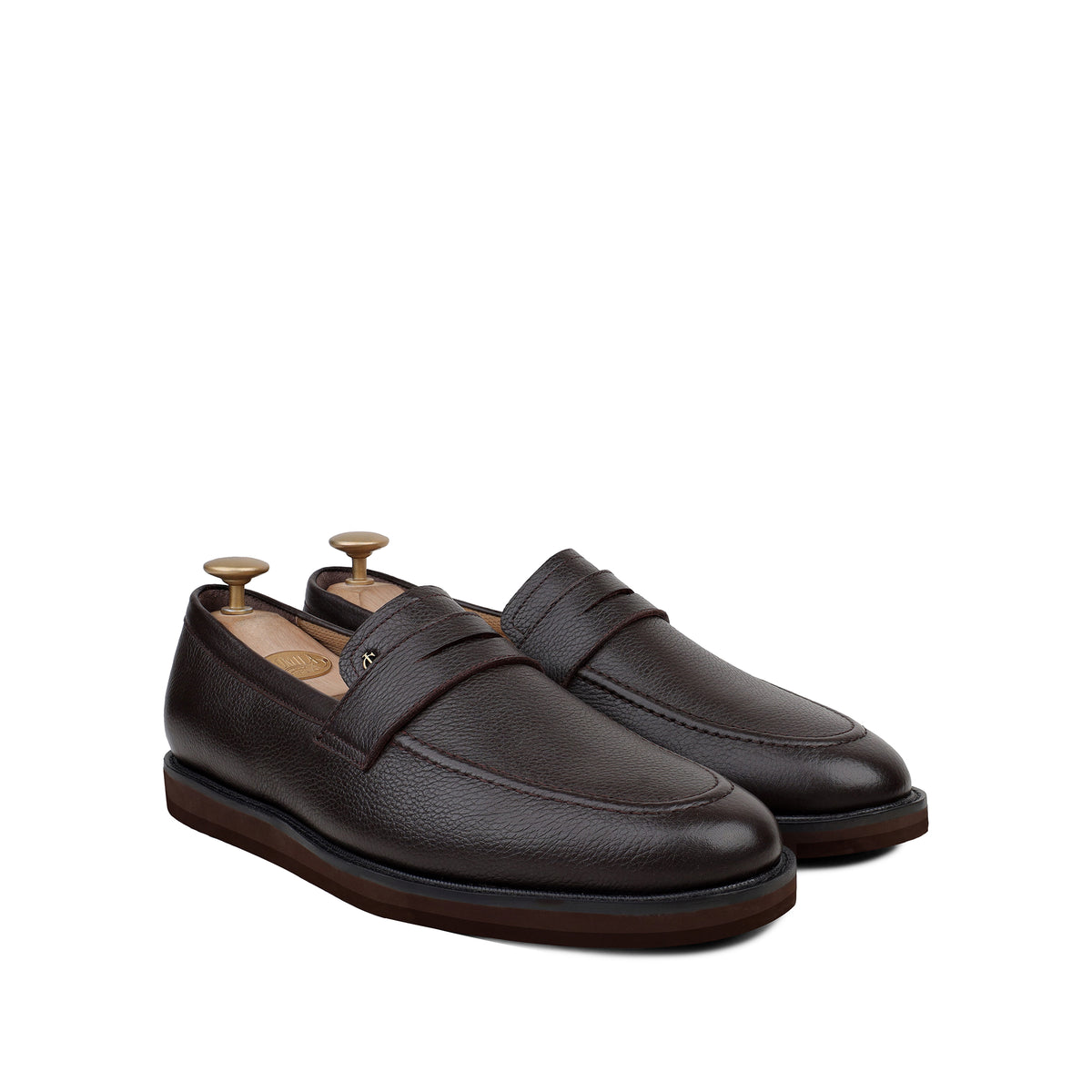 Emory - Men's Dark Brown Milled Leather Casual