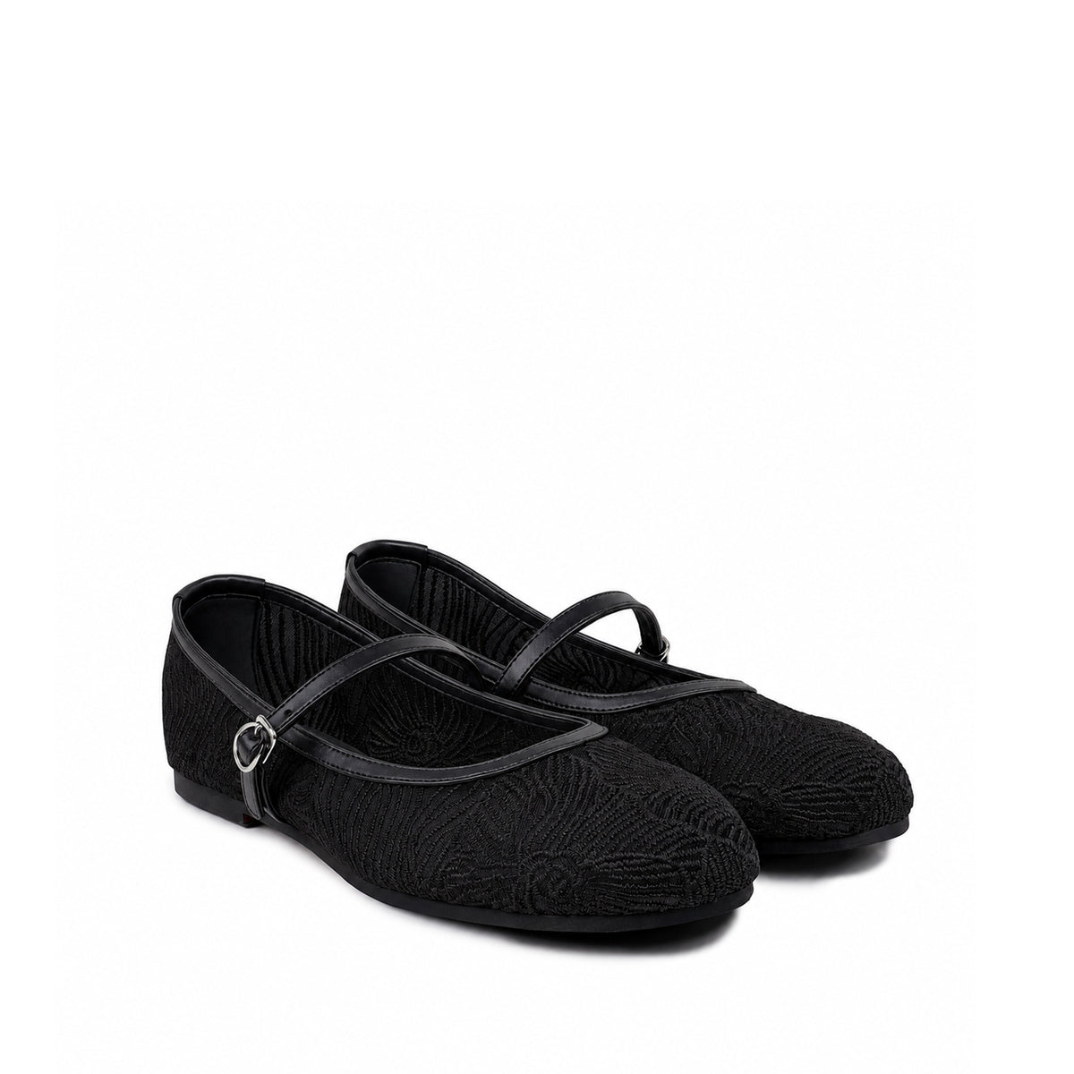 Zoey - Women's Black Embroidery Pump