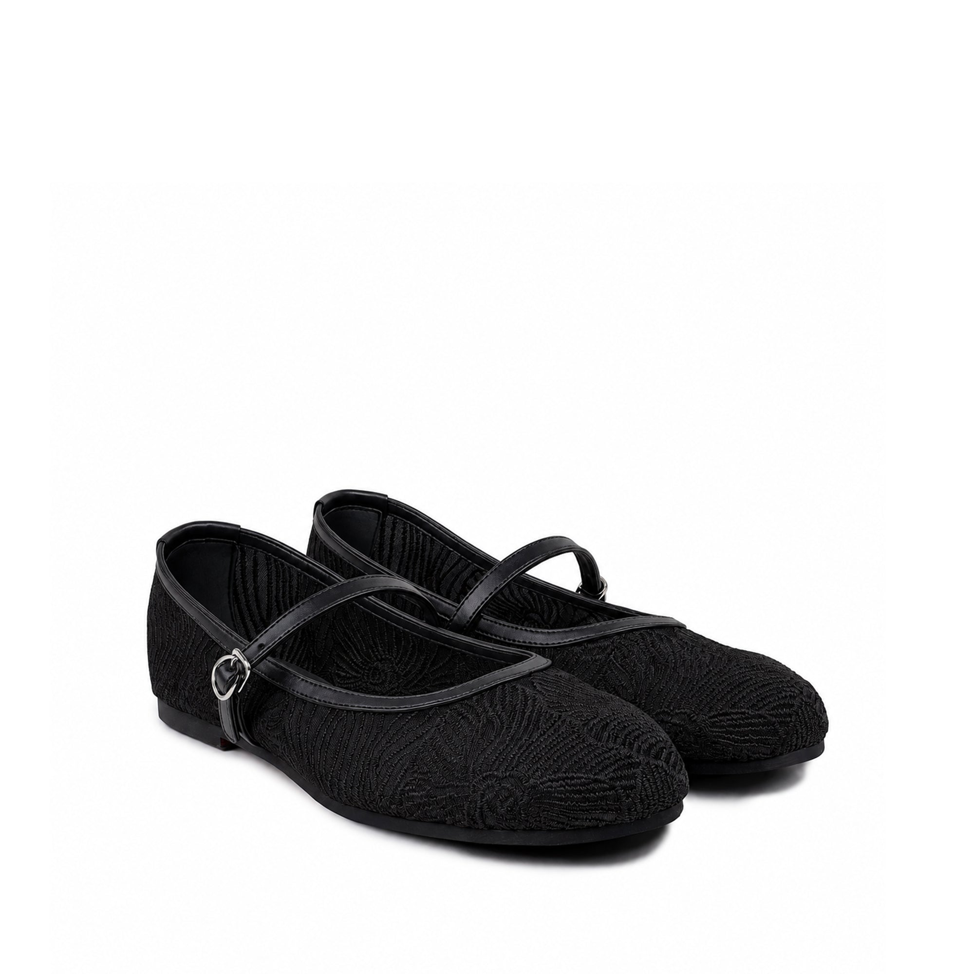 Zoey - Women's Black Embroidery Pump