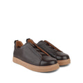 London - Men’s Dark Brown Pebble Grain Leather Sneaker
