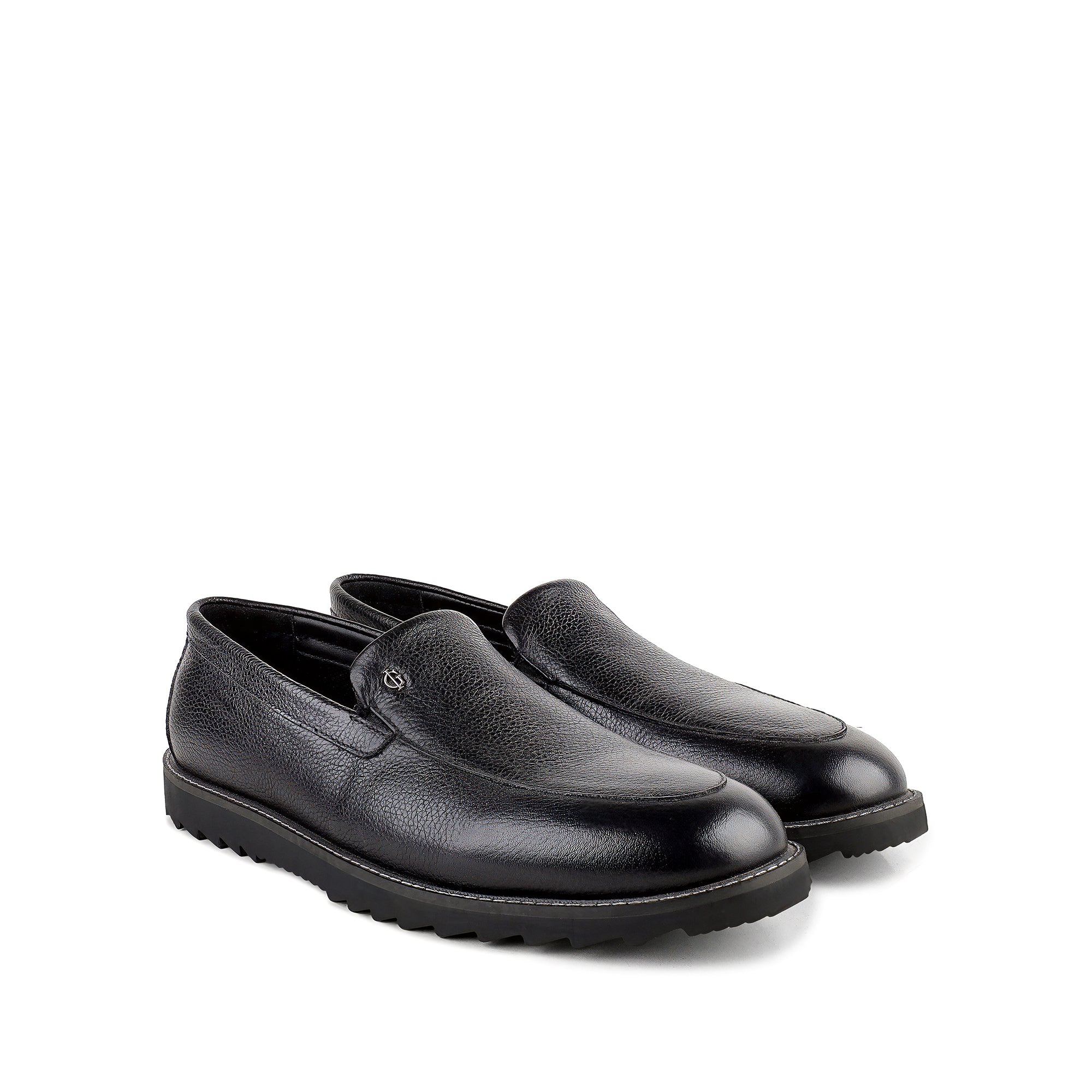 Neil - Men's Black Milled Leather Sneaker