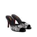 Elira - Women's Black Snake Print 90mm Heels
