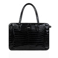 Zayne - Black Crocodile Leather Laptop Bag