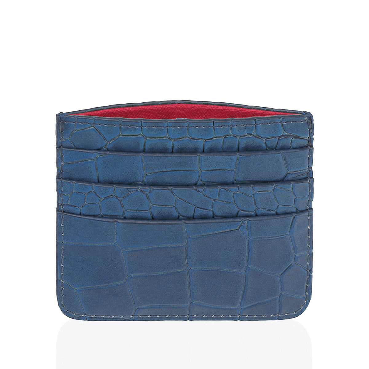 Sage - Blue Crocodile Textured Card Holder