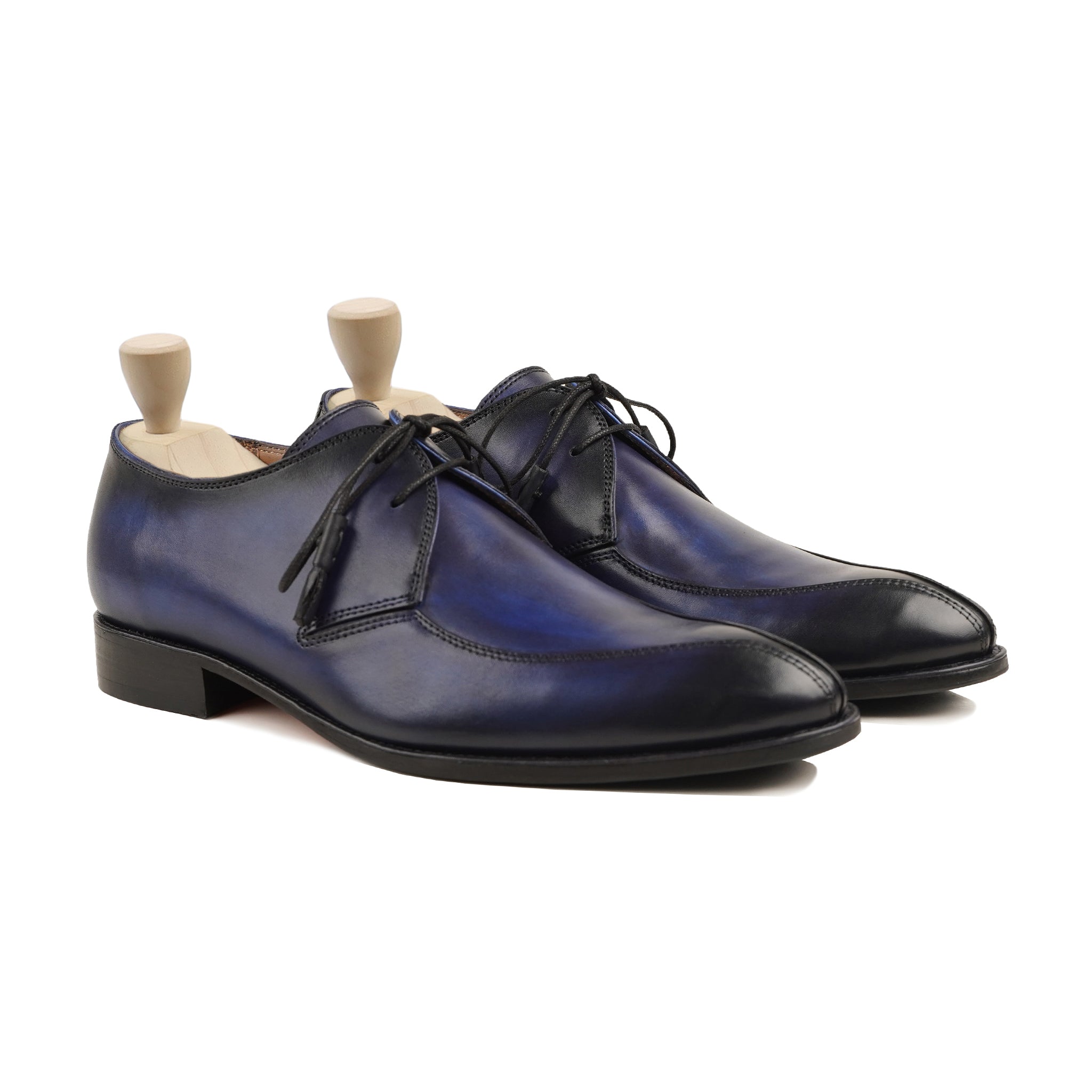 Berke - Men's Burnished Blue Calf Leather Derby Shoe