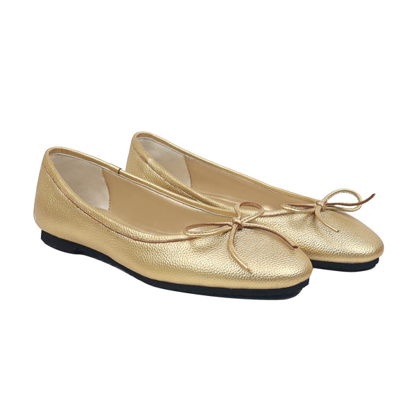 Rosie - Ladies Golden Pebble Grain Leather Loafer