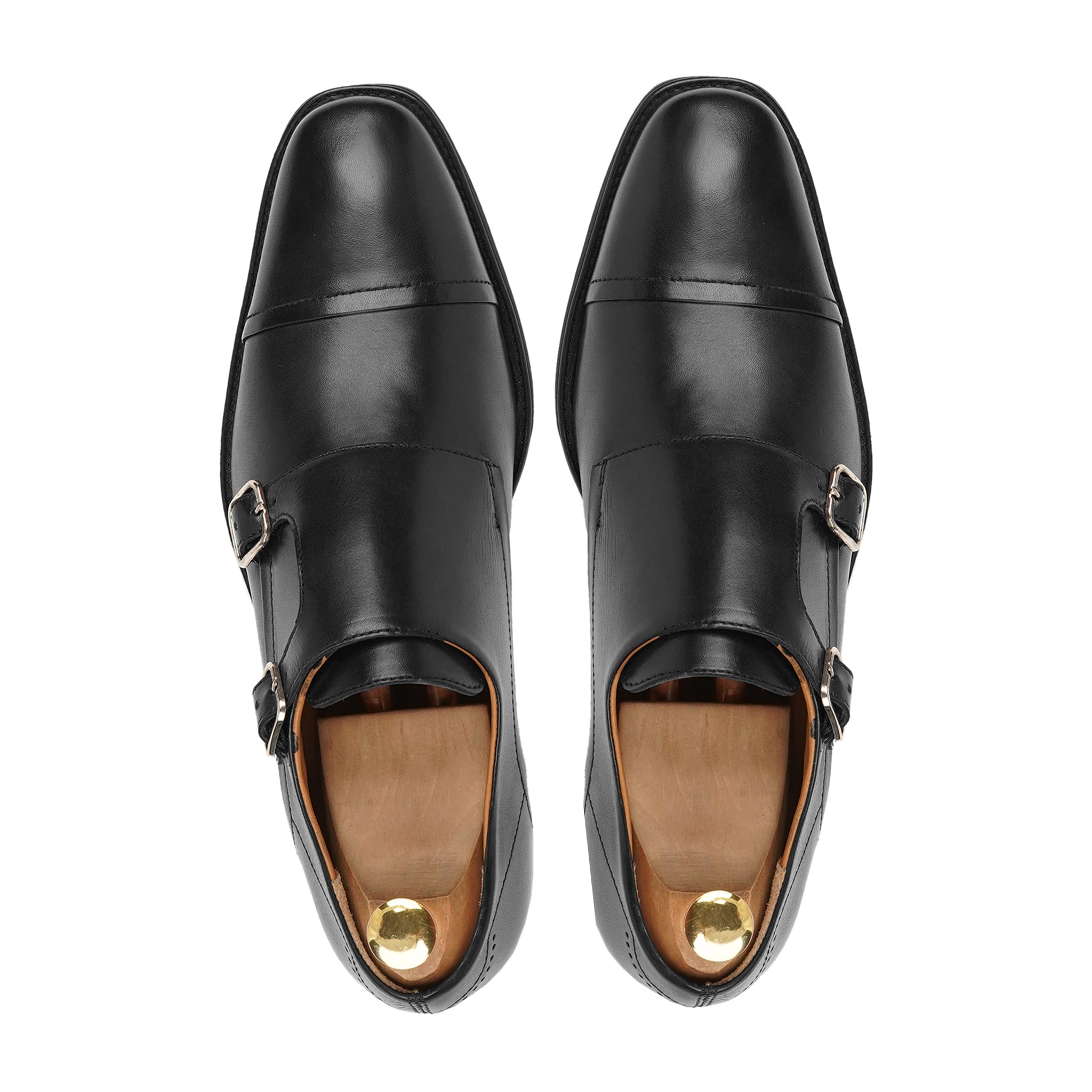 Sanford - Men's Black Calf Leather Double Monkstrap