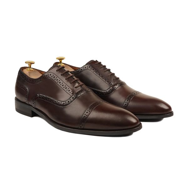 Richmond - Men's Dark Brown Calf Leather Oxford Shoe