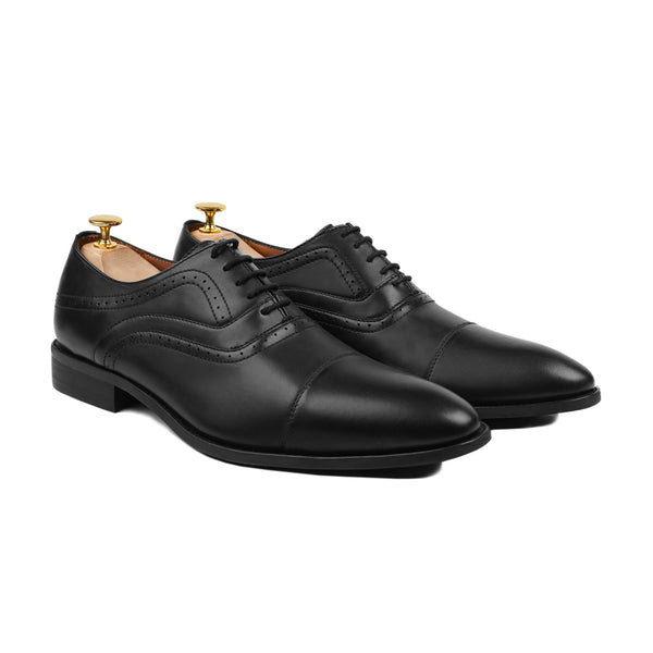 Moreton - Men's Black Calf Leather Oxford Shoe