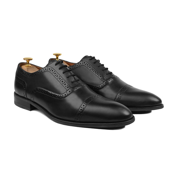Richmond - Men's Black Calf Leather Oxford Shoe