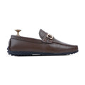 Tex - Men's Brown Pebble Grain Leather Driver Shoe
