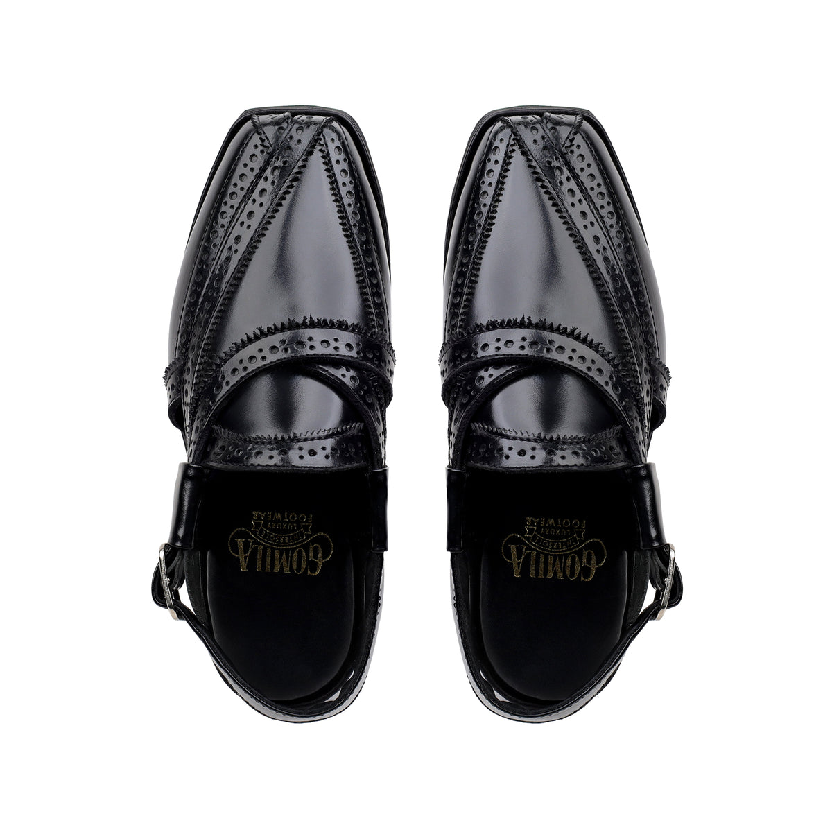 Nate - Children’s Black Box Leather Sandal