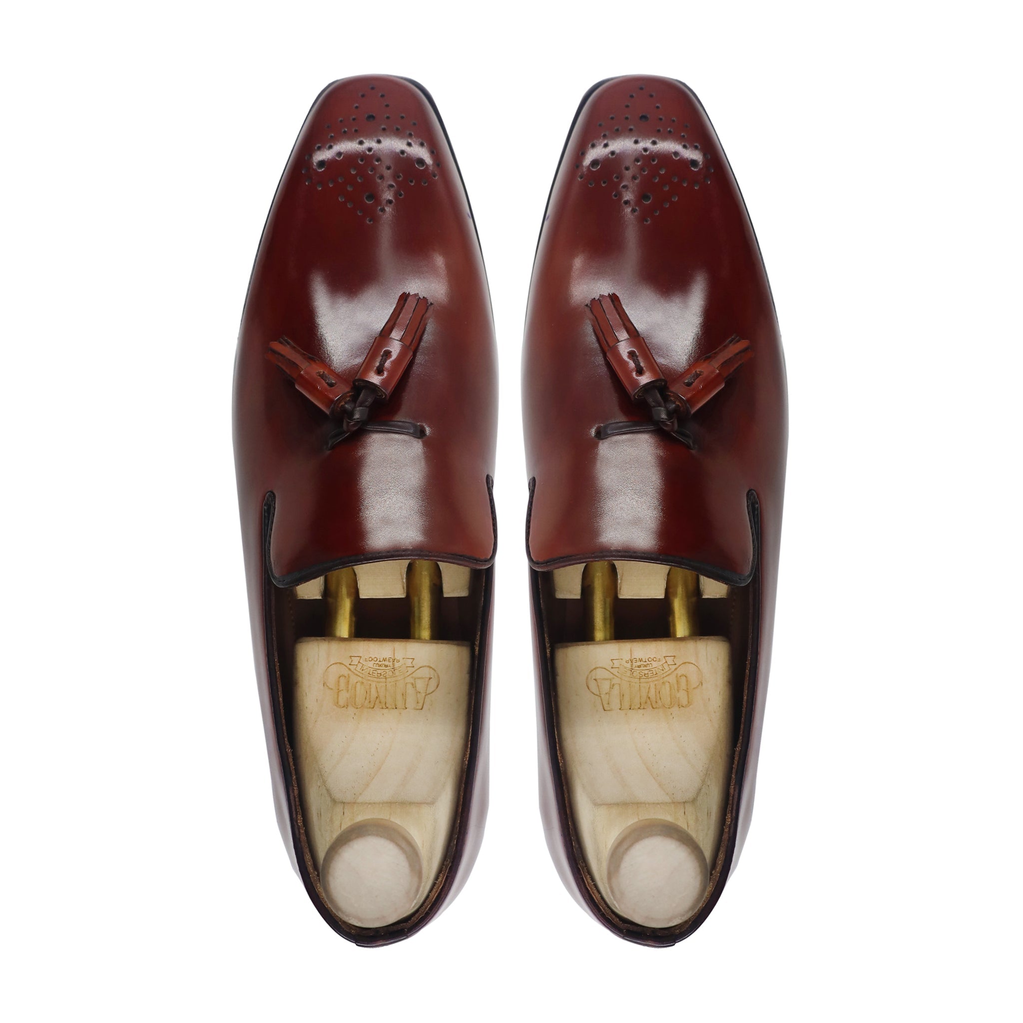 Ansel - Men's Oxblood Box Leather High Shine Loafer