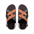 Galo - Men's Dark Brown & Tan Calf Leather Sandal