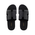 Kiara - Men's Black Calf Leather Slippers