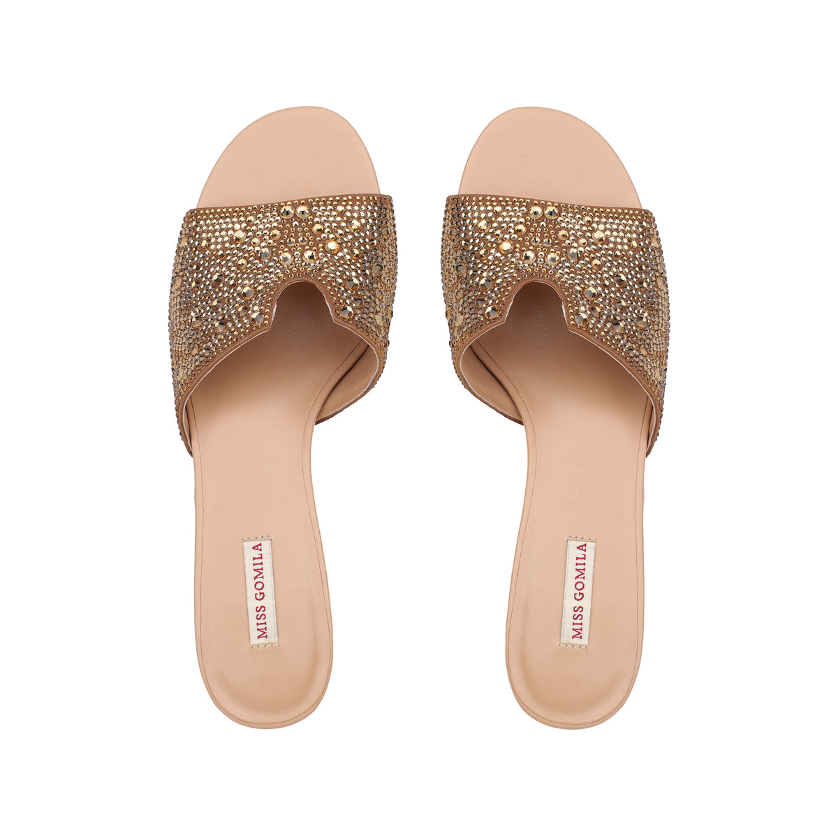 Isabel  - Women's Champagne Hand Set Crystals 50mm Heels