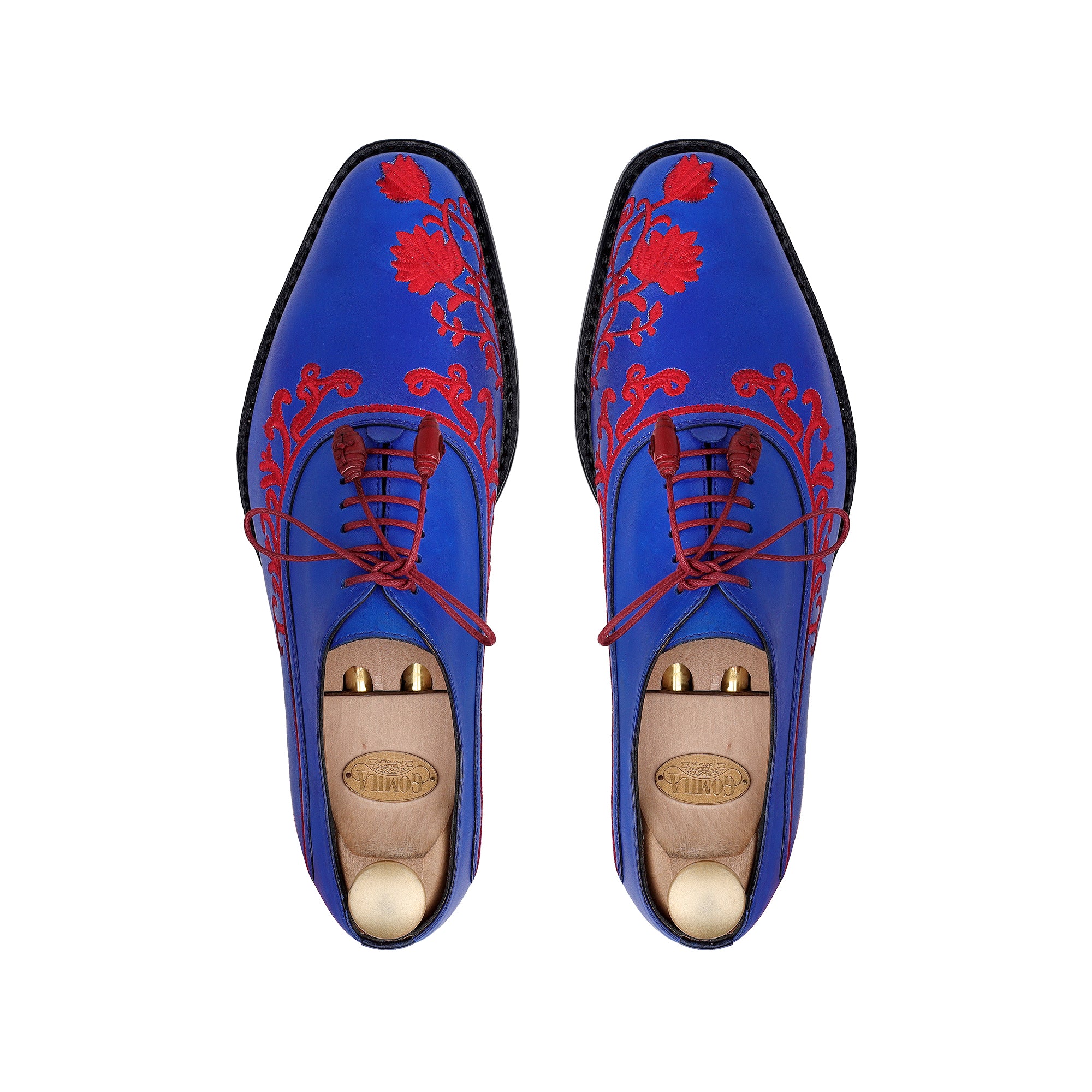 Colby - Men's Blue Calf Leather Goodyear Welted Bespoke Oxford