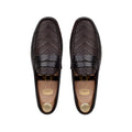 Knox - Men's Dark Brown Woven Textured Calf Leather Driver Shoe