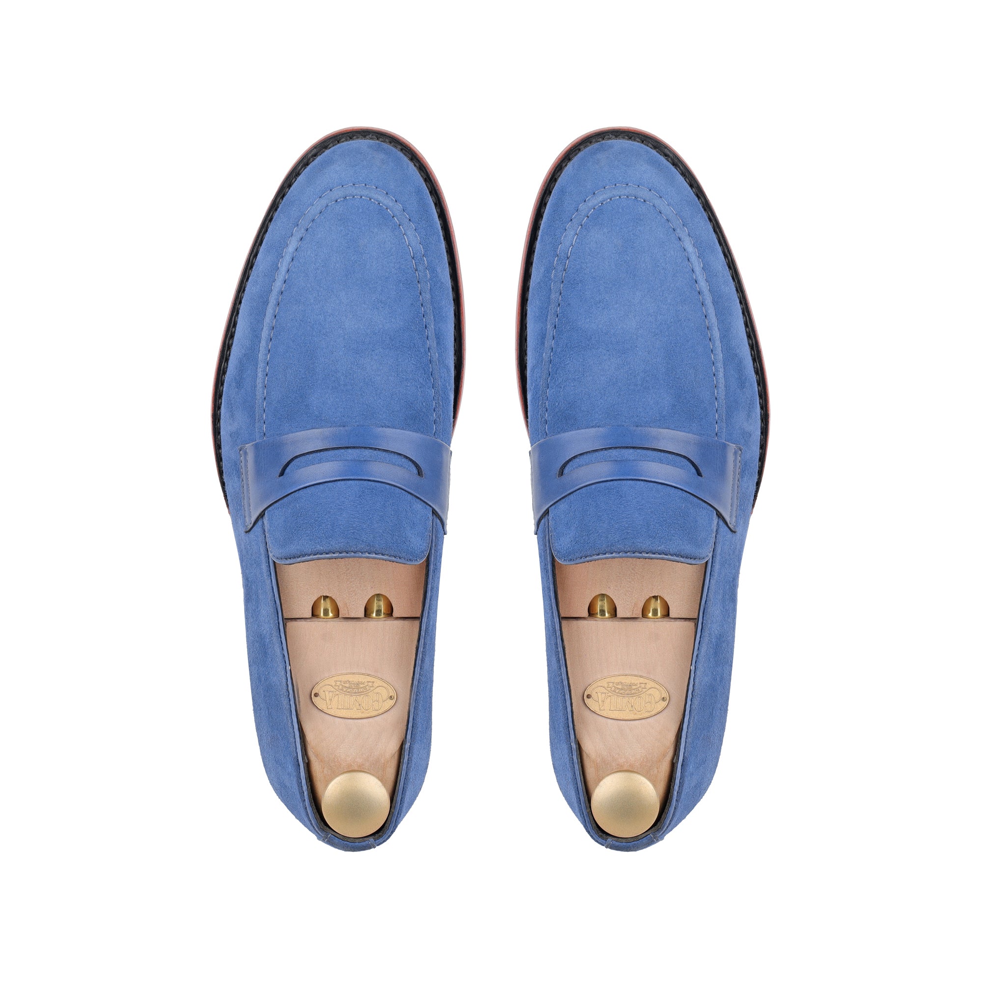 Samuel - Men's Sea Blue Kid Suede Bespoke Loafer