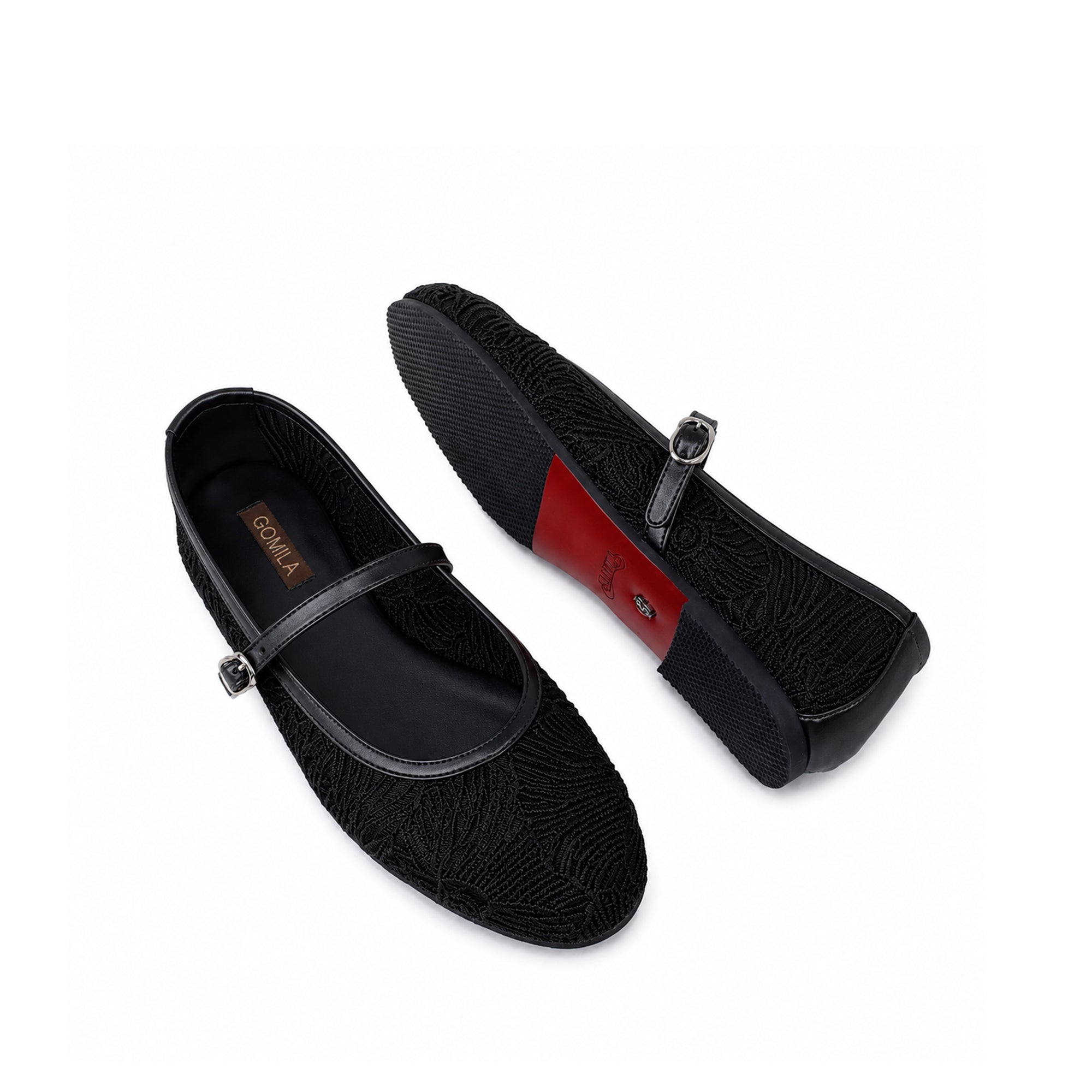Zoey - Women's Black Embroidery Pump
