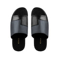 Borela - Men's Black & Gery Calf Leather Slipper