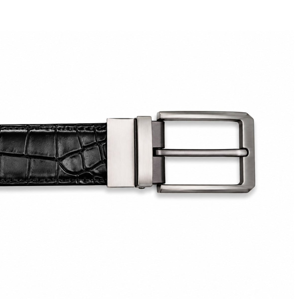 Orno - Men's Black & Dark Brown Double Sided Belt