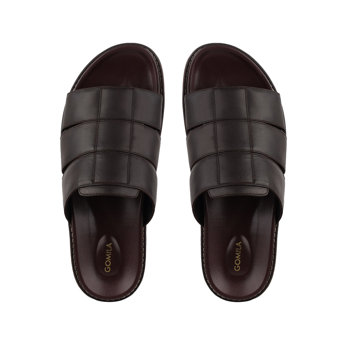 Cozyo - Men's Dark Brown Calf Leather Slipper