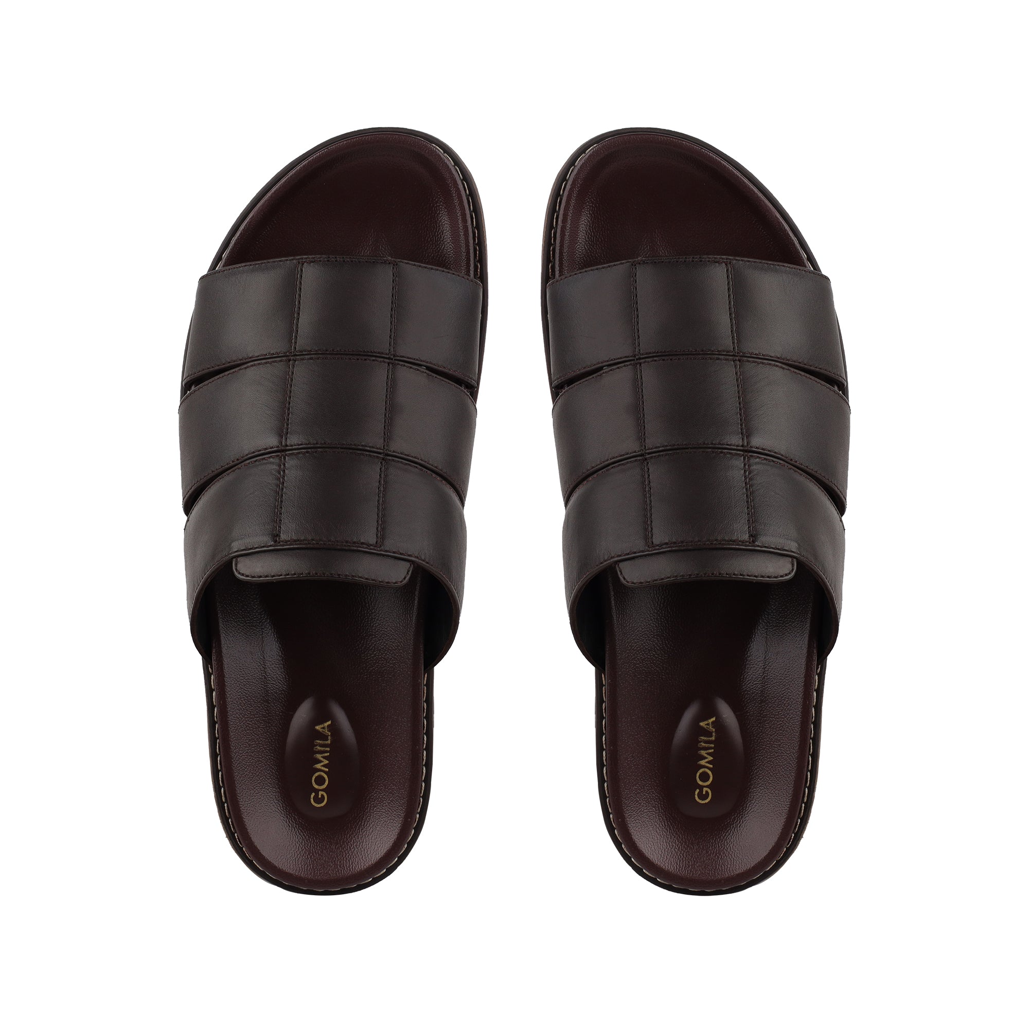 Cozyo - Men's Dark Brown Calf Leather Slipper