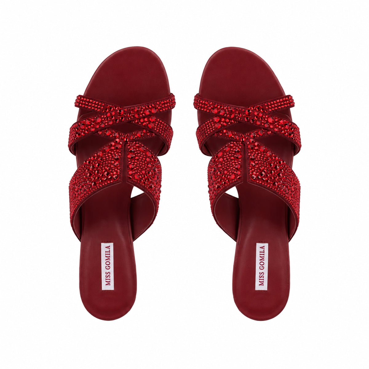 Jada - Women's Oxblood Hand Set Crystals 50mm Heels