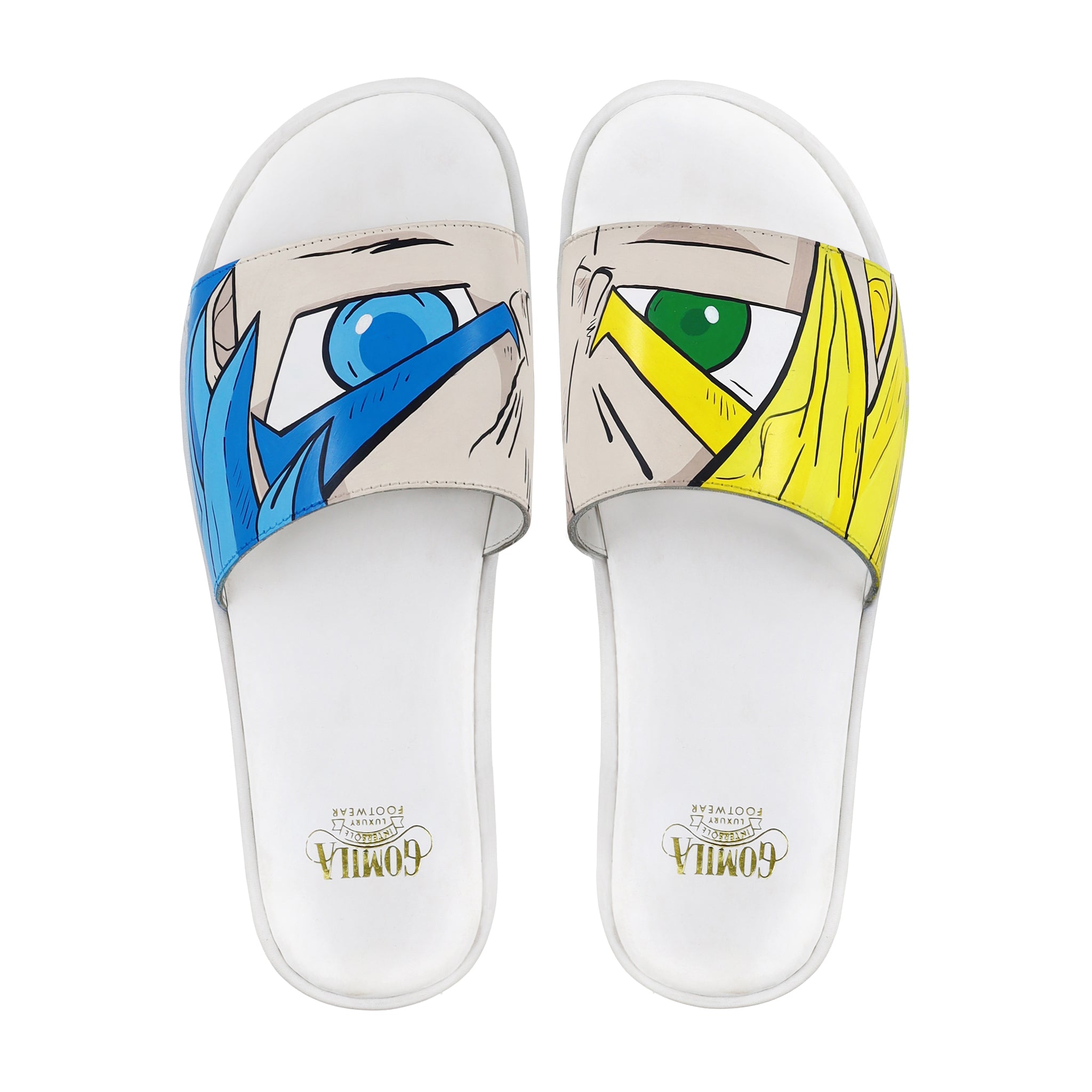 Jover - Men's White Hand Painted Slipper