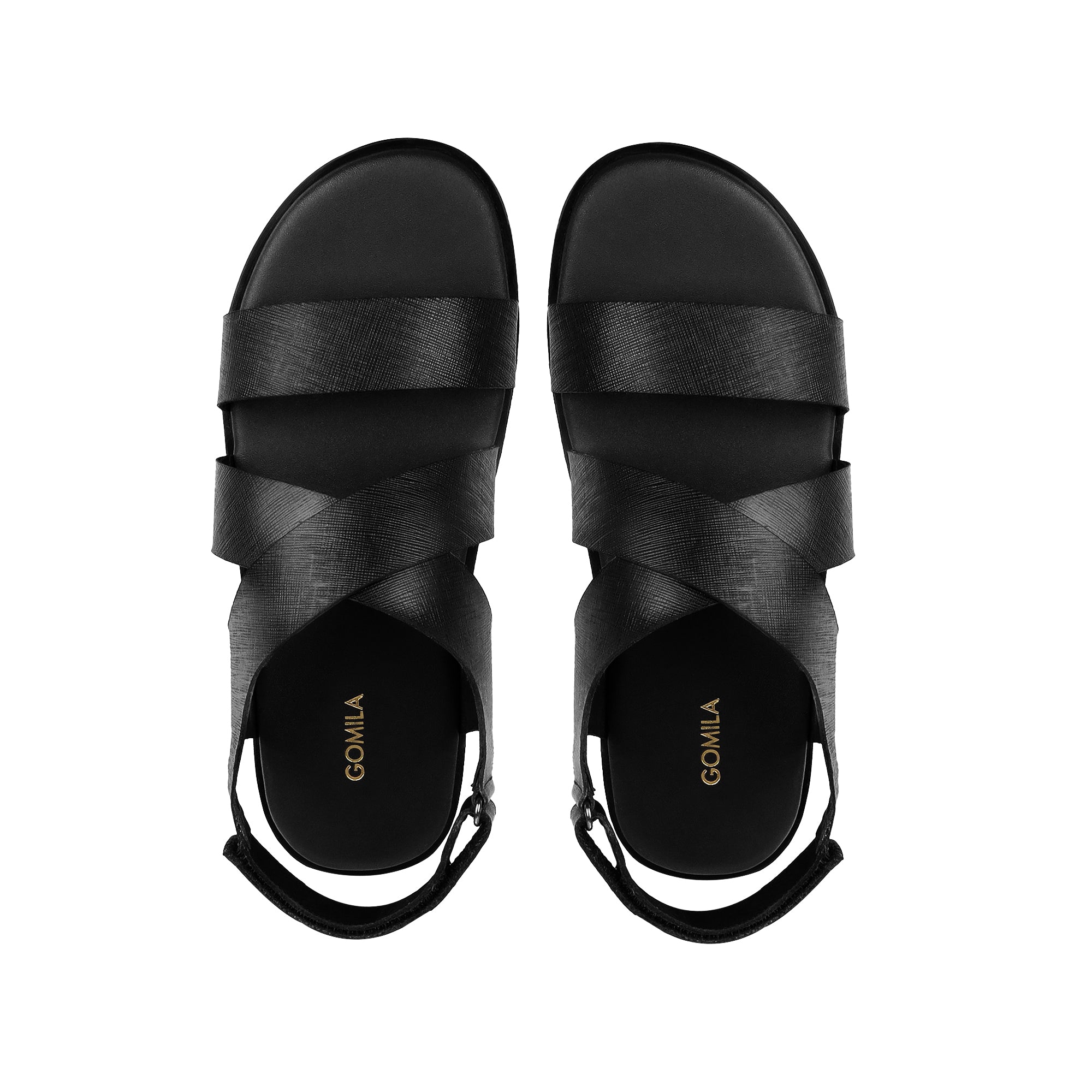 Dante - Men's Black Calf Leather Sandal