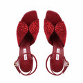 Maya - Women’s Oxblood Hand Set Crystals 90mm Heels