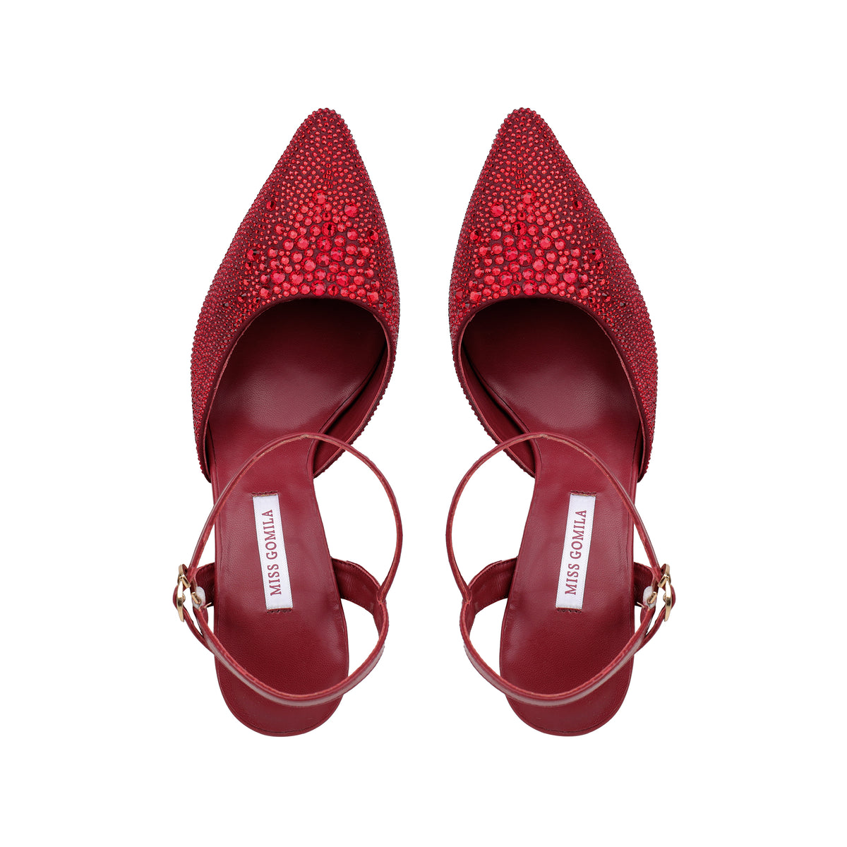 Vanessa - Women’s Oxblood Hand Set Crystals 90mm Heels