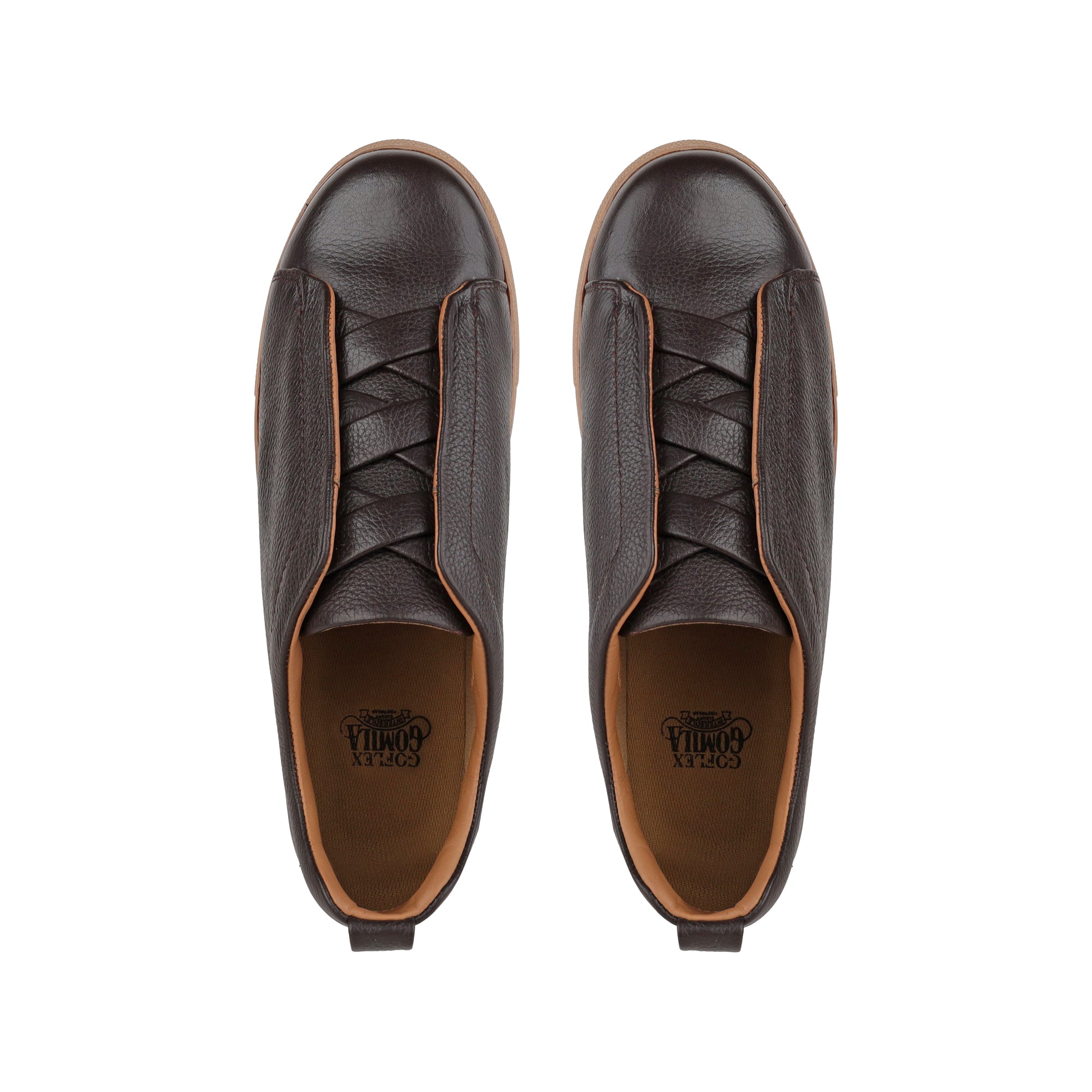 London - Men’s Dark Brown Pebble Grain Leather Sneaker