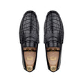 Giles - Men's Black Crocodile Textured & Calf Leather Driver
