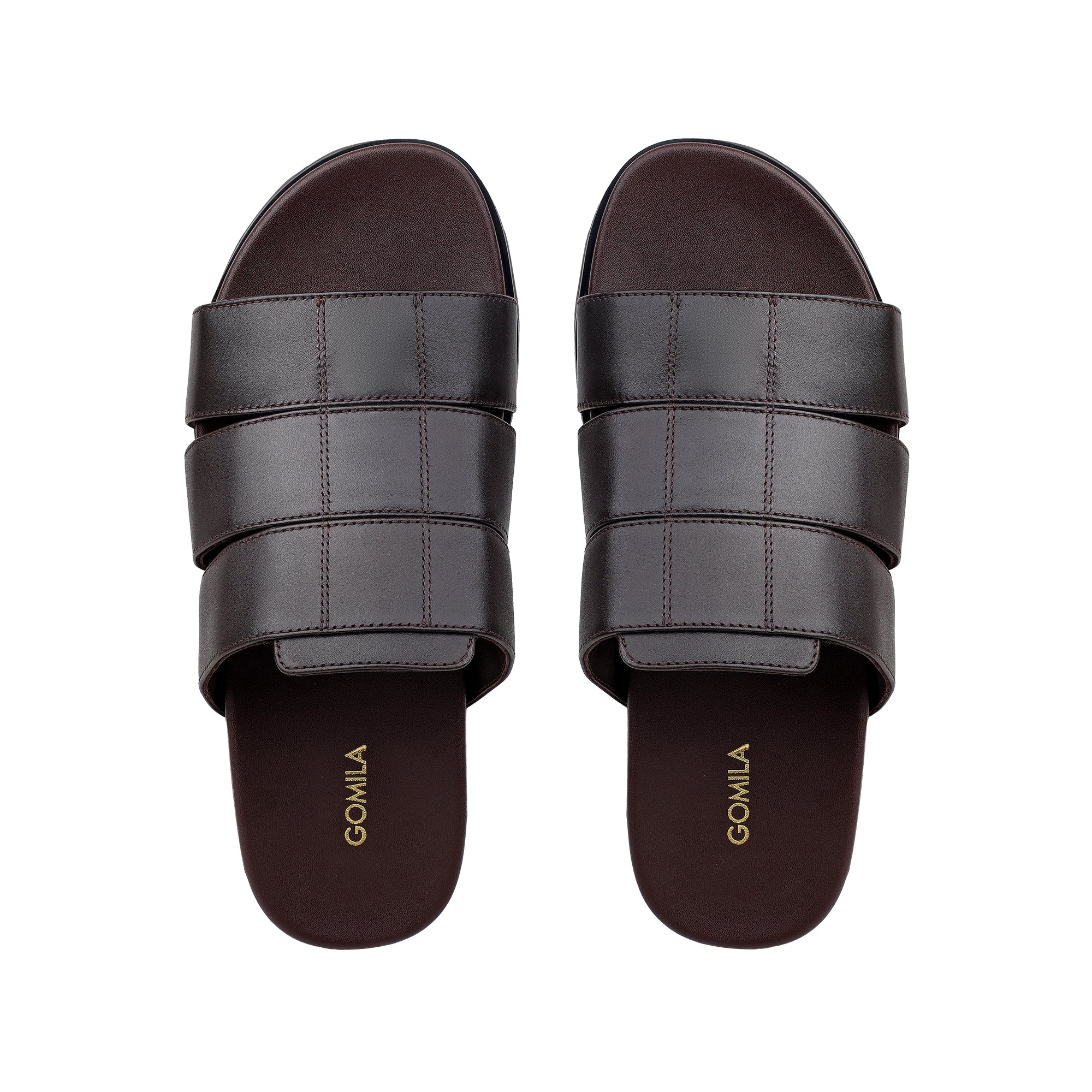 Cozyo - Men's Dark Brown Calf Leather Slipper