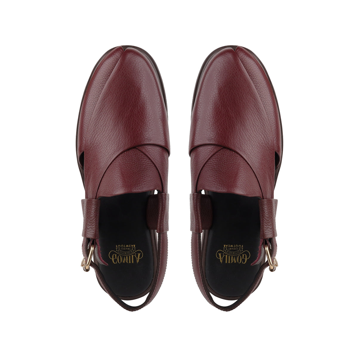 Bronx - Men's Oxblood Pebble Grain Leather Sandal