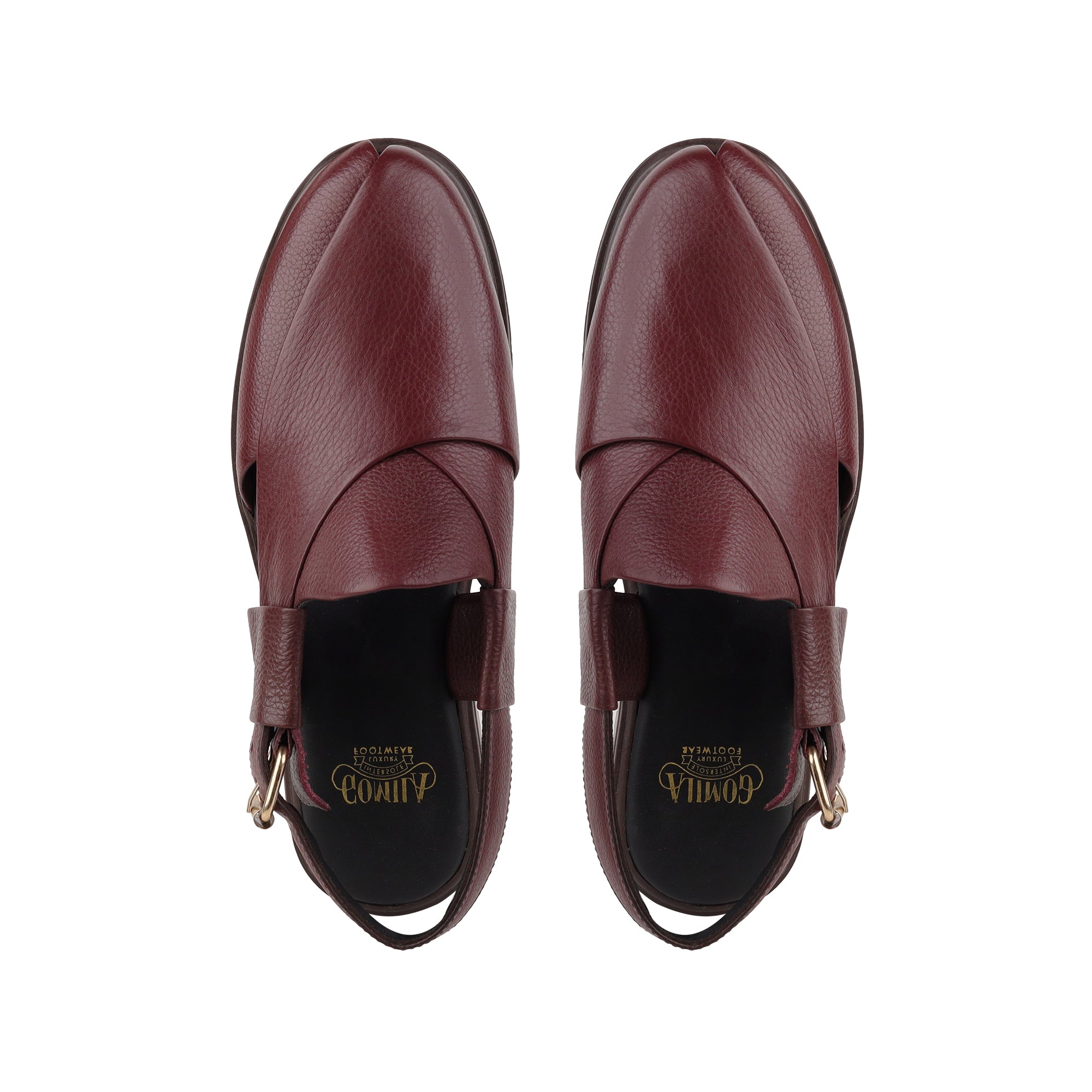 Bronx - Men's Oxblood Pebble Grain Leather Sandal