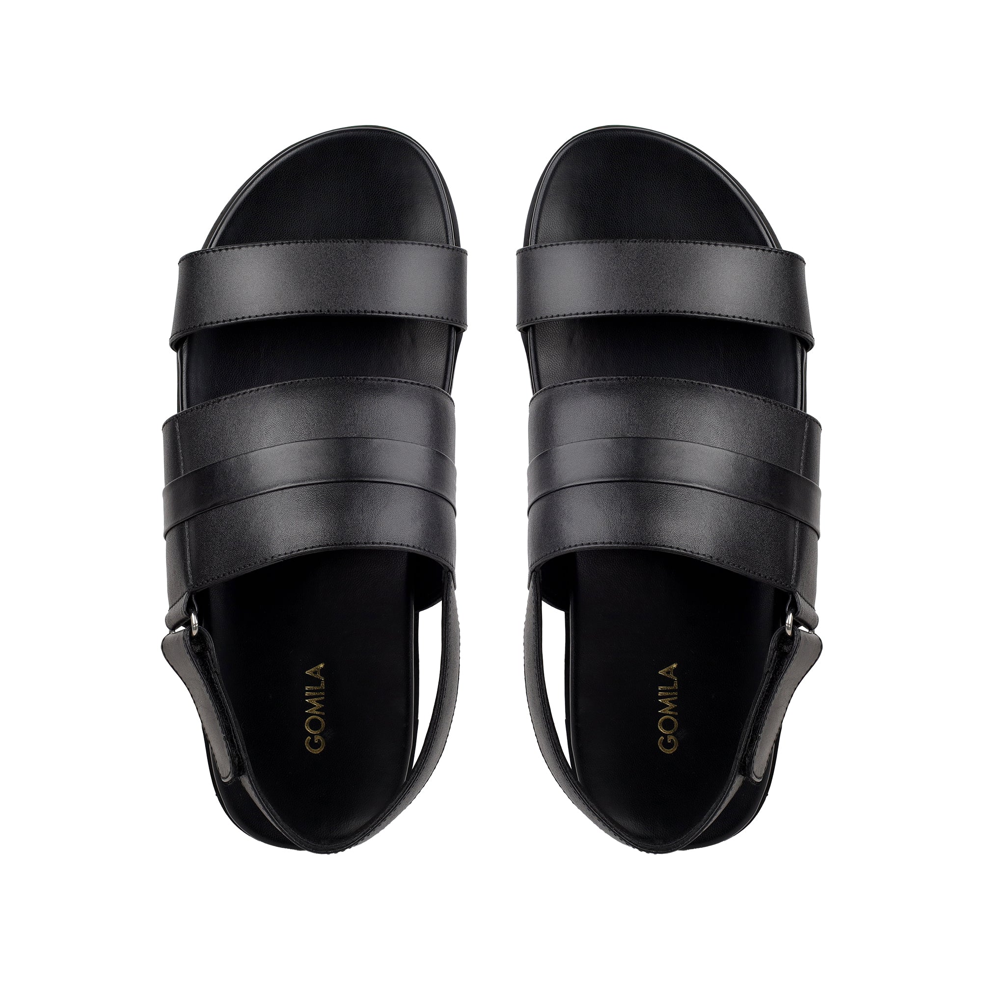 Fidel  - Men's Black Calf Leather Sandal