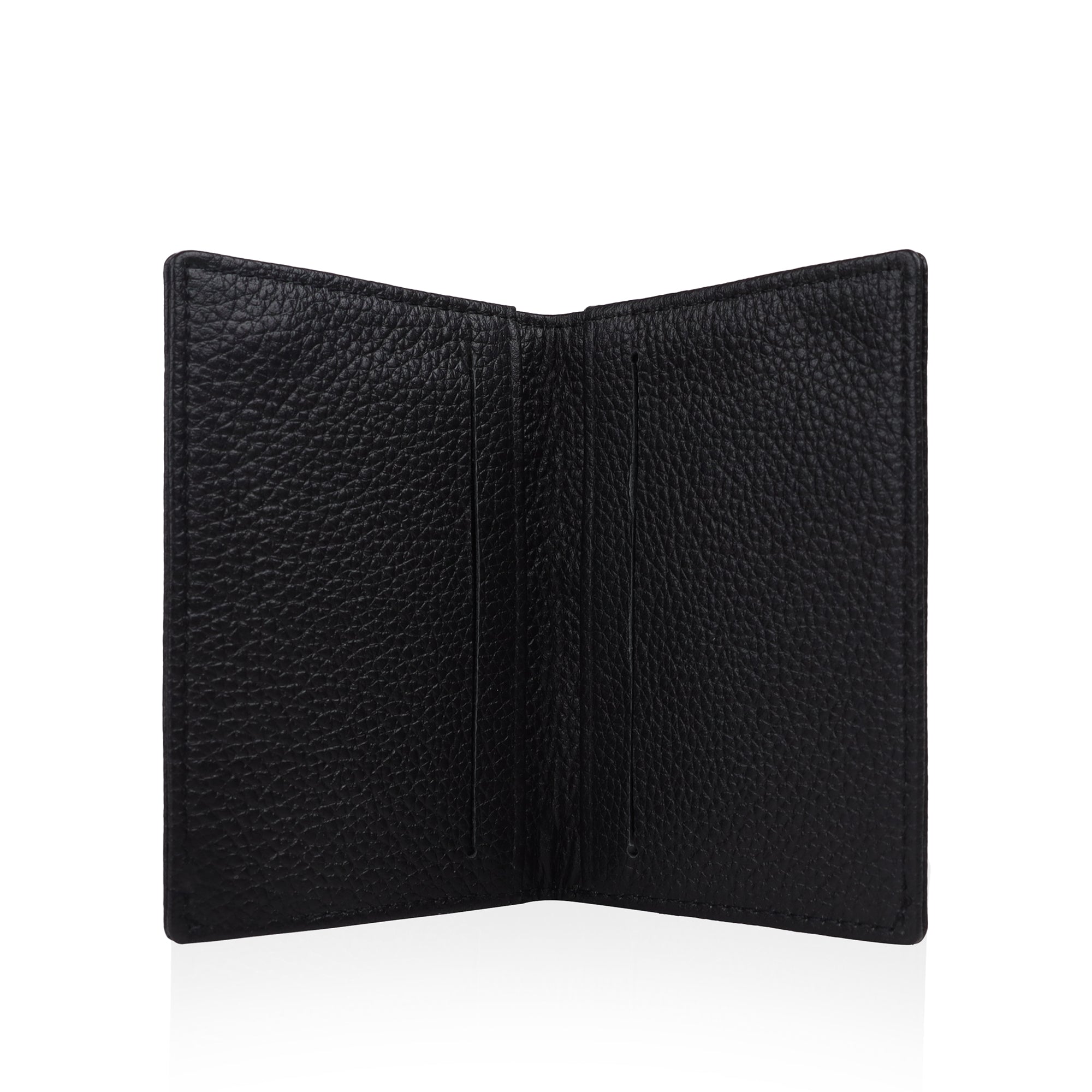 Luca - Black Pebble Grain Leather Card Holder