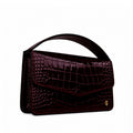 Victoria  - Oxblood Crocodile Textured Micro Bag