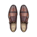 Haslit - Men's Burnished Brown Calf Leather Double Monkstrap
