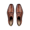 Adler - Men's Tan Crocodile Textured Goodyear Welted Leather Oxford