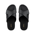 Elvo - Men's Black Pebble Grain Leather Slipper