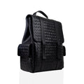 Sante - Men's Black Hand Woven Leather Backpack