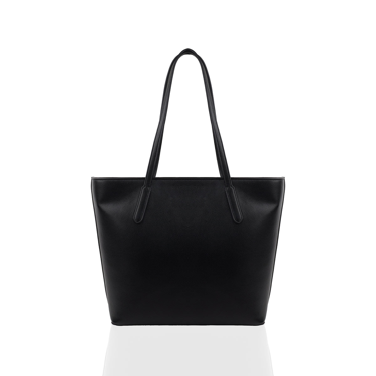 Demi - Black Milled Faux Leather Hand Bag