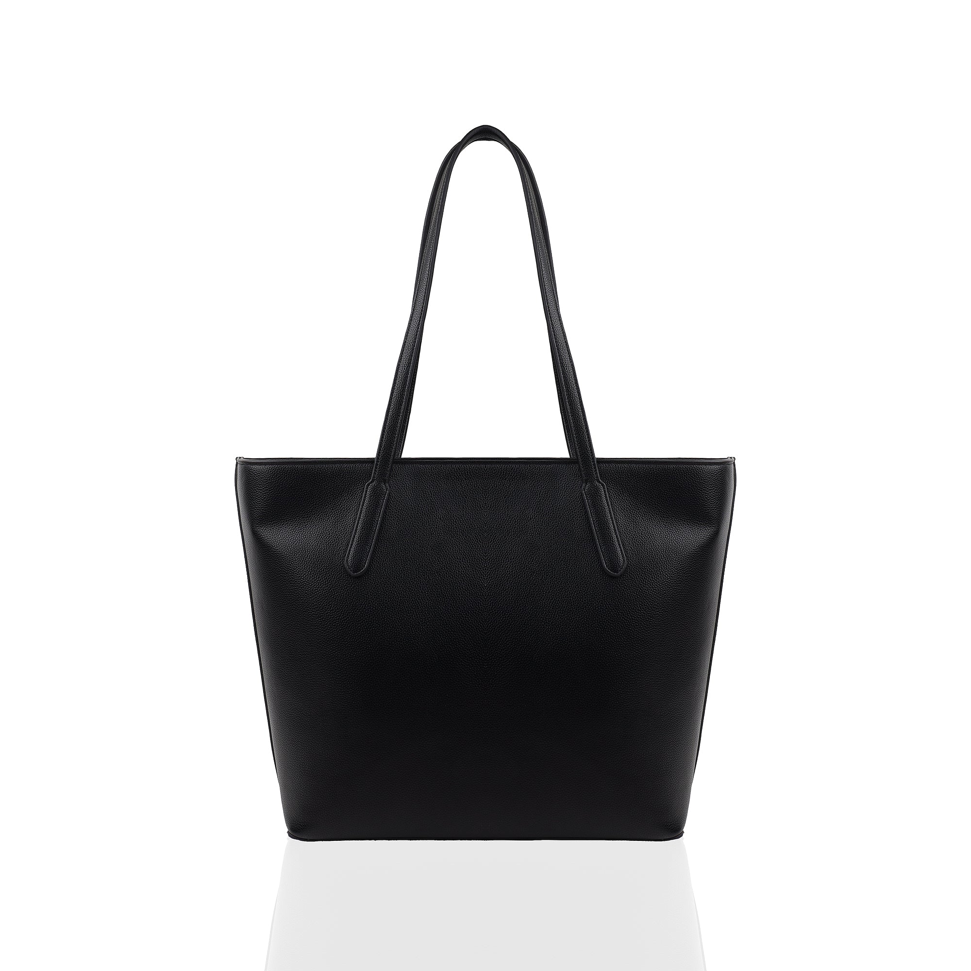 Demi - Black Milled Faux Leather Hand Bag