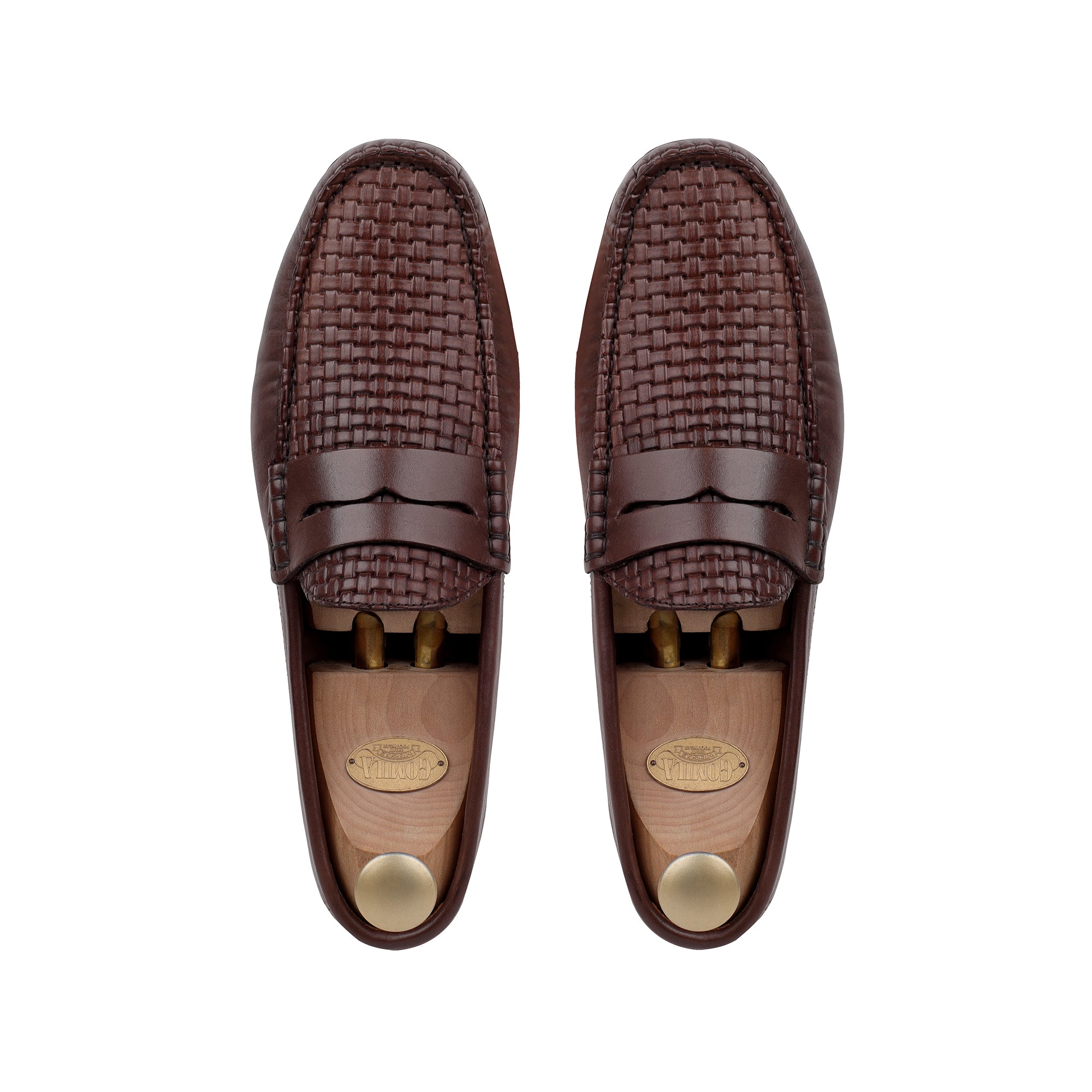 Knox - Men's Light Brown Check Textured Calf Leather Driver