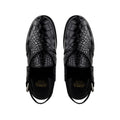 Saul - Men's Black Crocodile Printed Leather Sandal