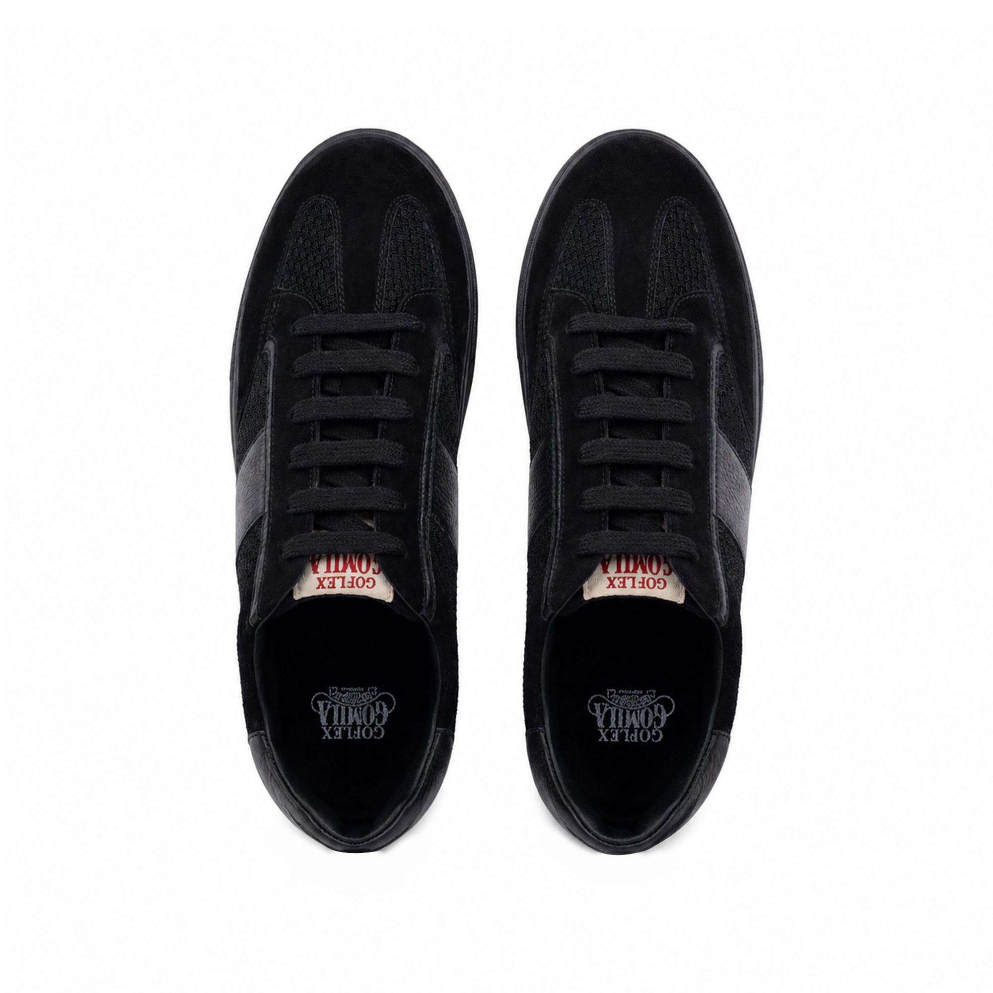 Nico - Men's Black Suede and Mesh Fabric Sneaker